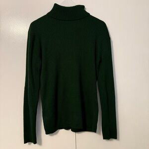 Vintage 80s Dark Green Turtleneck Sweater